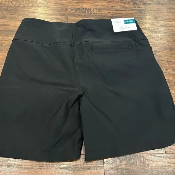 NWT 🍃 Lady Hagen Ladies Black Tummy Control Pull-on Shorts - 7 inch inseam - Picture 2 of 5